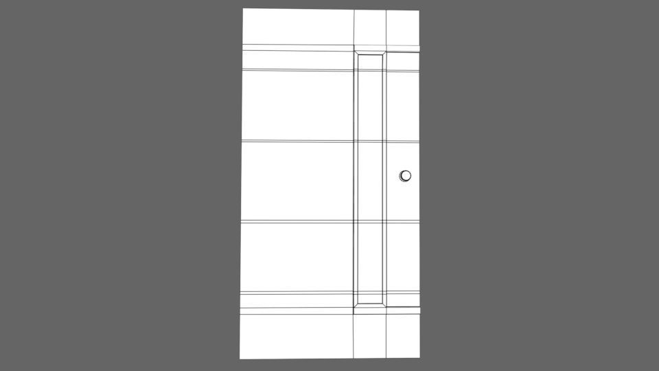 Low-Poly Wooden Door Low-poly 3D model_17