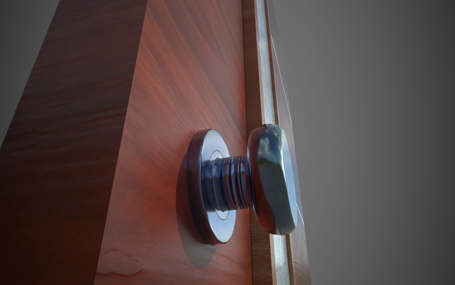 Low-Poly Wooden Door Low-poly 3D model_11