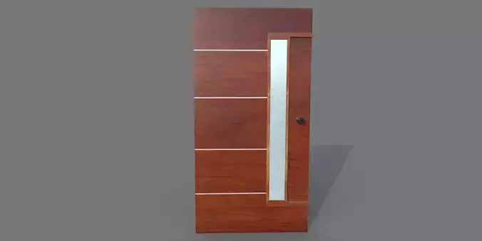 Low-Poly Wooden Door