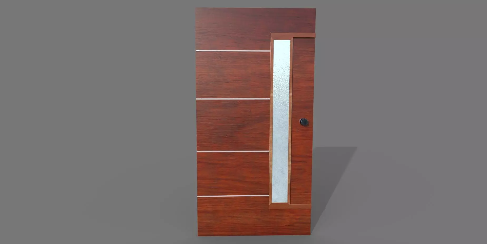 Low-Poly Wooden Door Low-poly 3D model_0