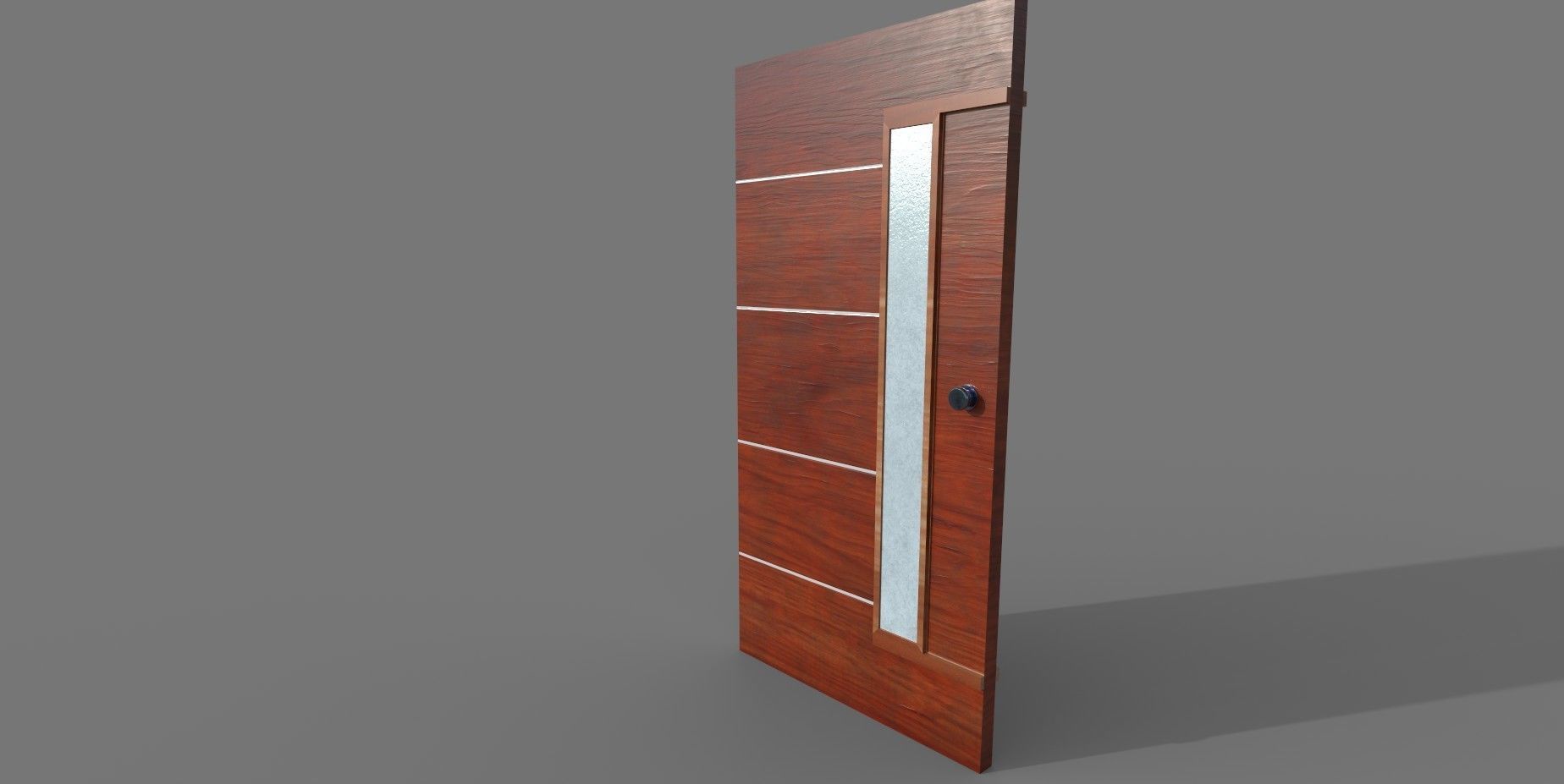 Low-Poly Wooden Door Low-poly 3D model_1