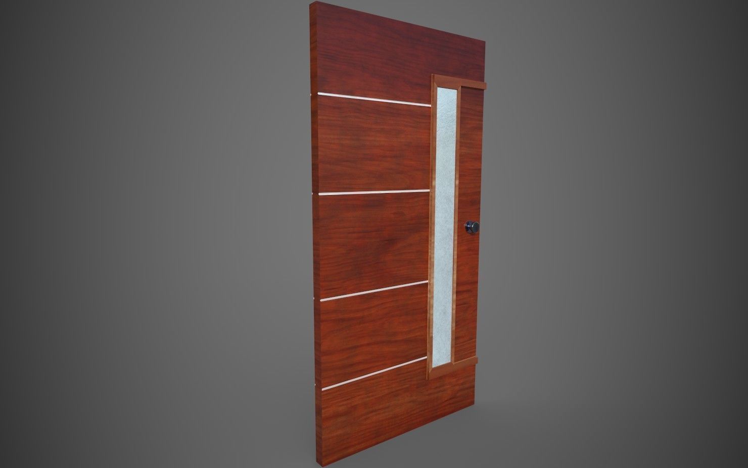 Low-Poly Wooden Door Low-poly 3D model_6