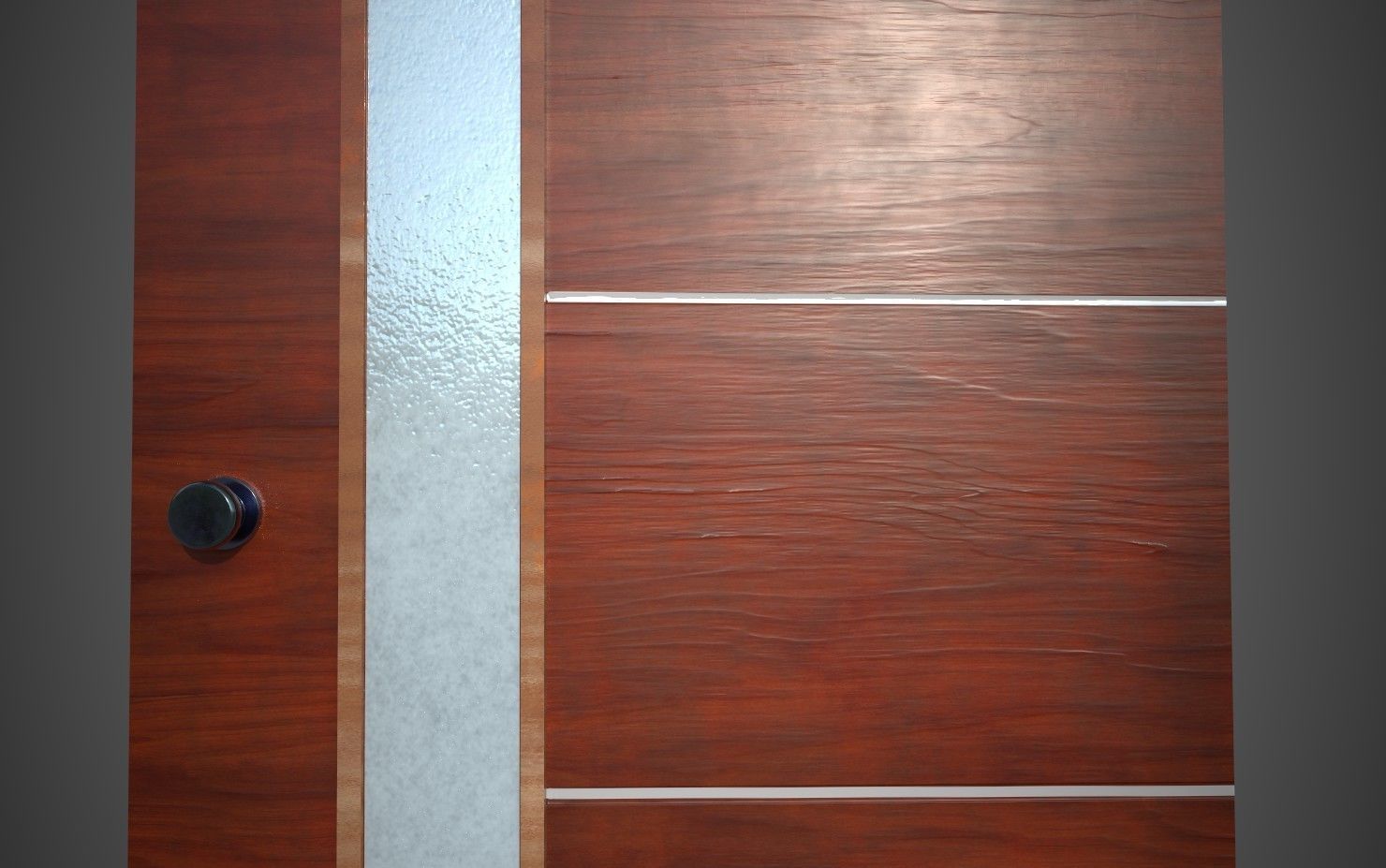 Low-Poly Wooden Door Low-poly 3D model_7