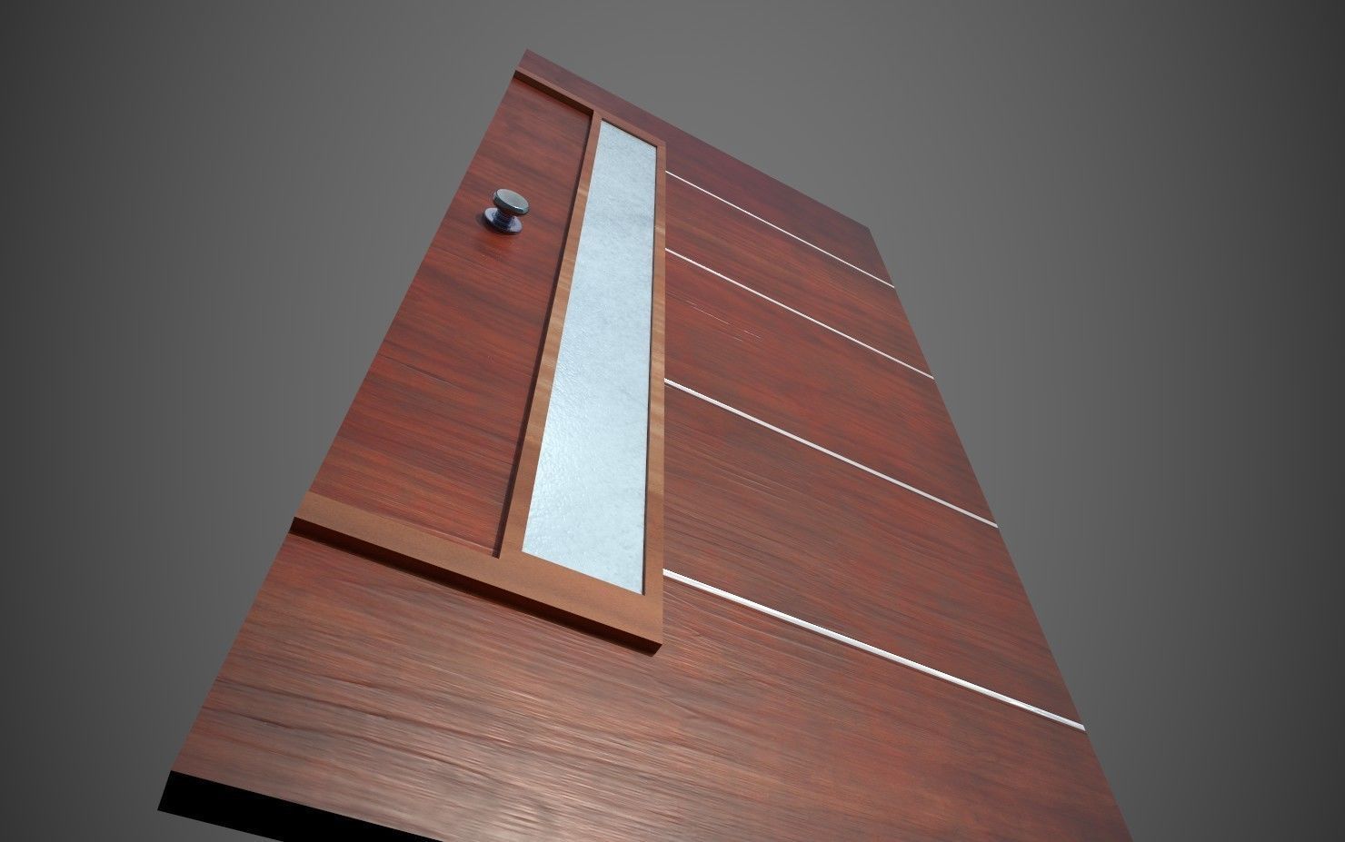 Low-Poly Wooden Door Low-poly 3D model_10