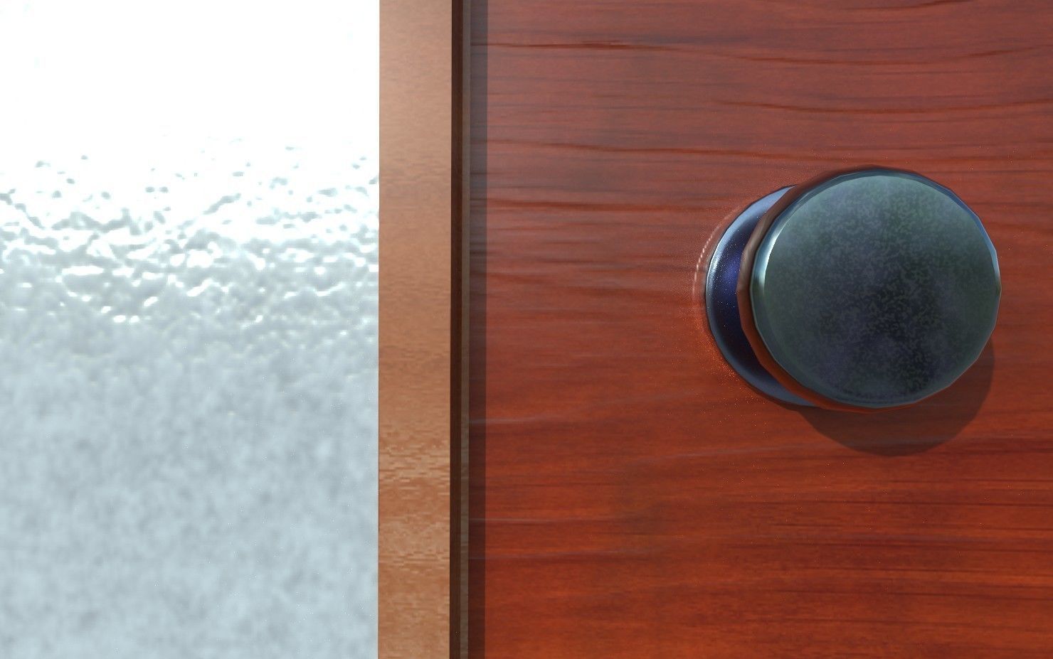 Low-Poly Wooden Door Low-poly 3D model_5