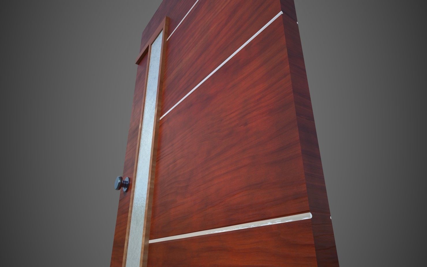 Low-Poly Wooden Door Low-poly 3D model_9