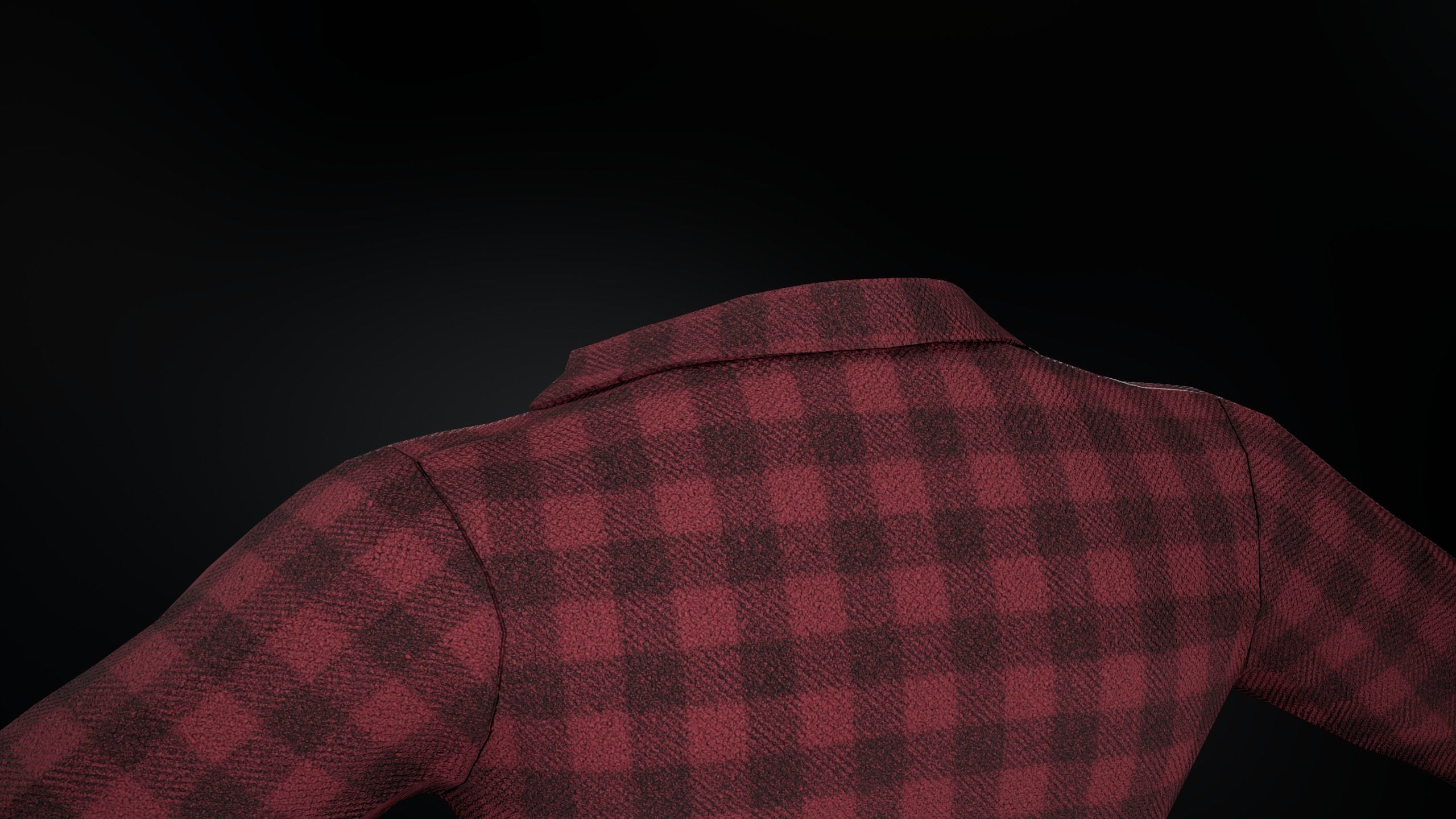 Red Flannel Shirt Low-poly 3D model_12