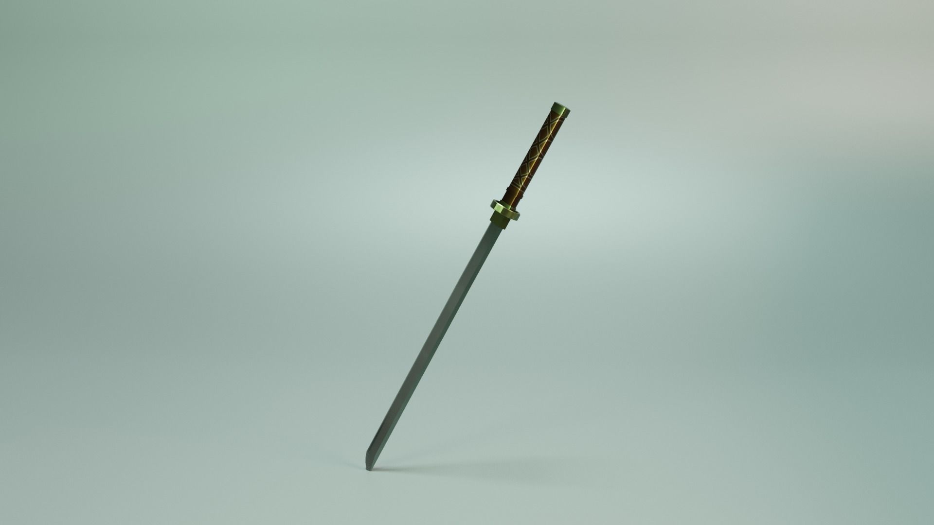 Game Ready Sword 3D model samurai Low-poly 3D model_1