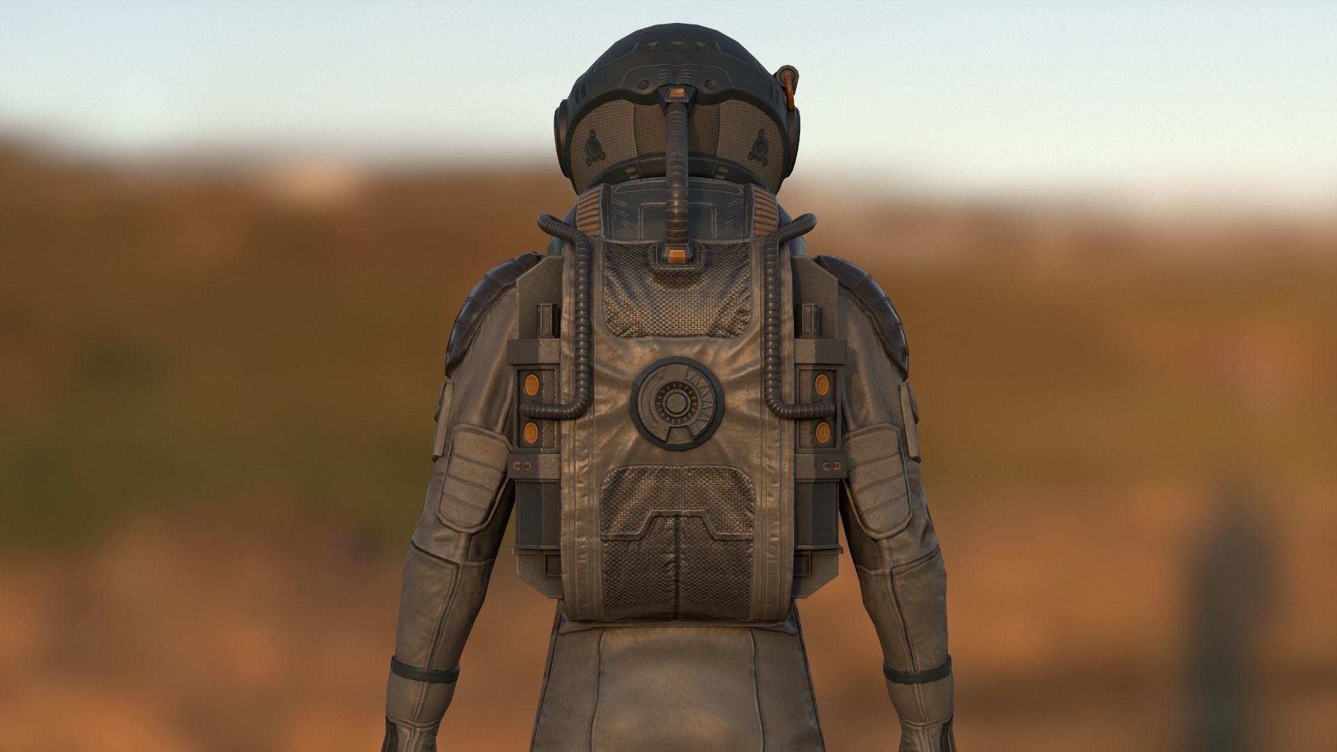 SX01 Male Space Suit LITE VERSION Low-poly 3D model_11