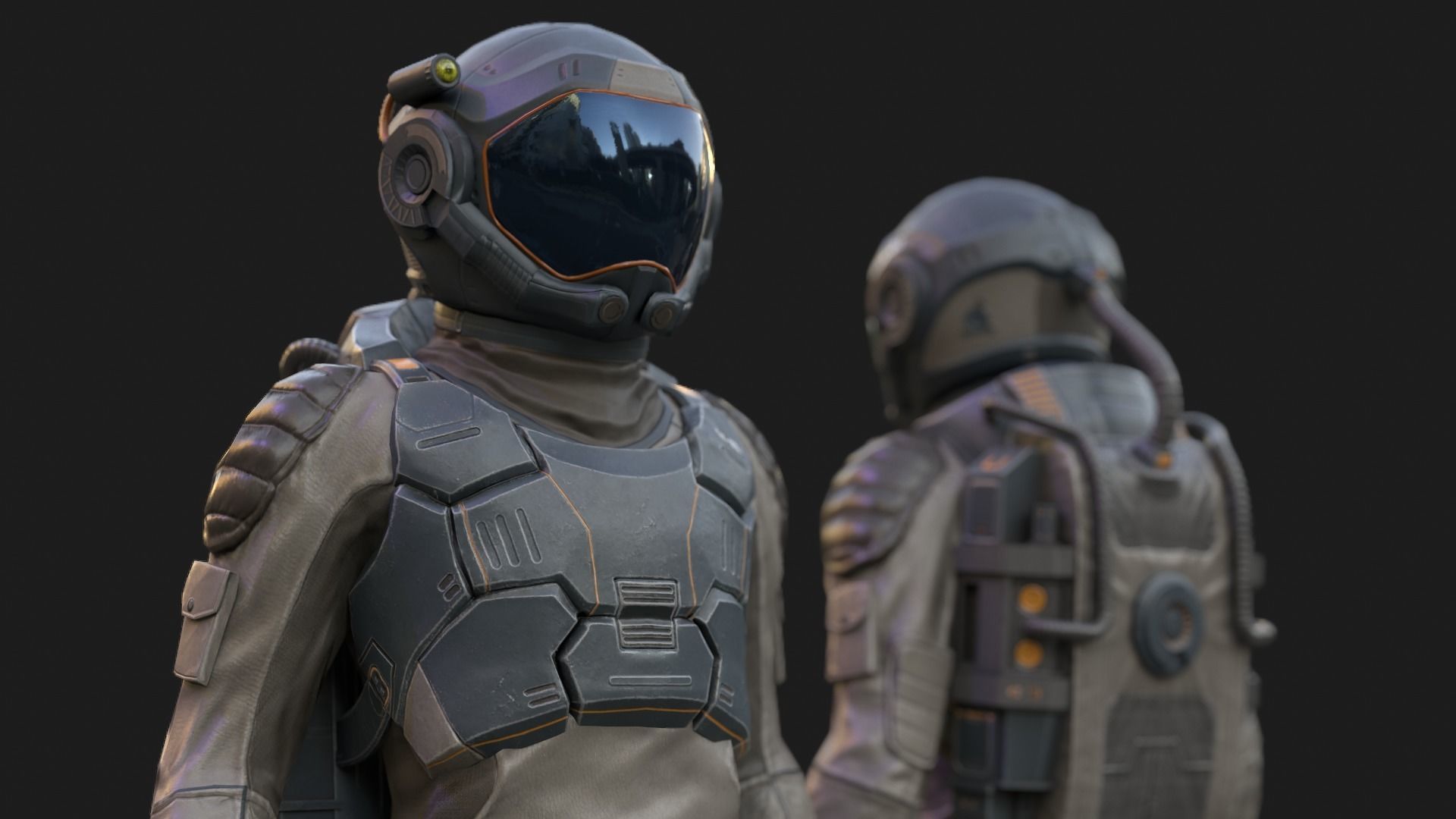 SX01 Male Space Suit LITE VERSION Low-poly 3D model_1