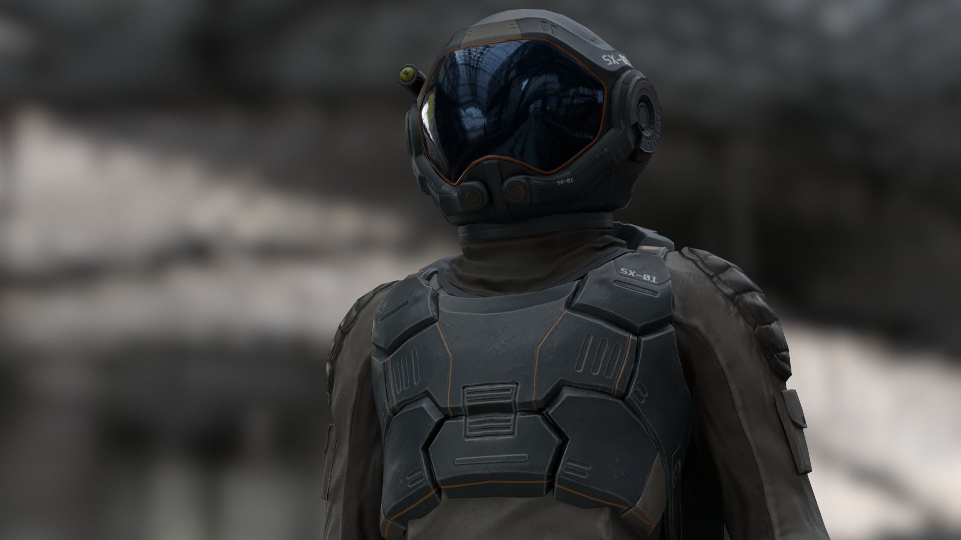 SX01 Male Space Suit LITE VERSION Low-poly 3D model_12