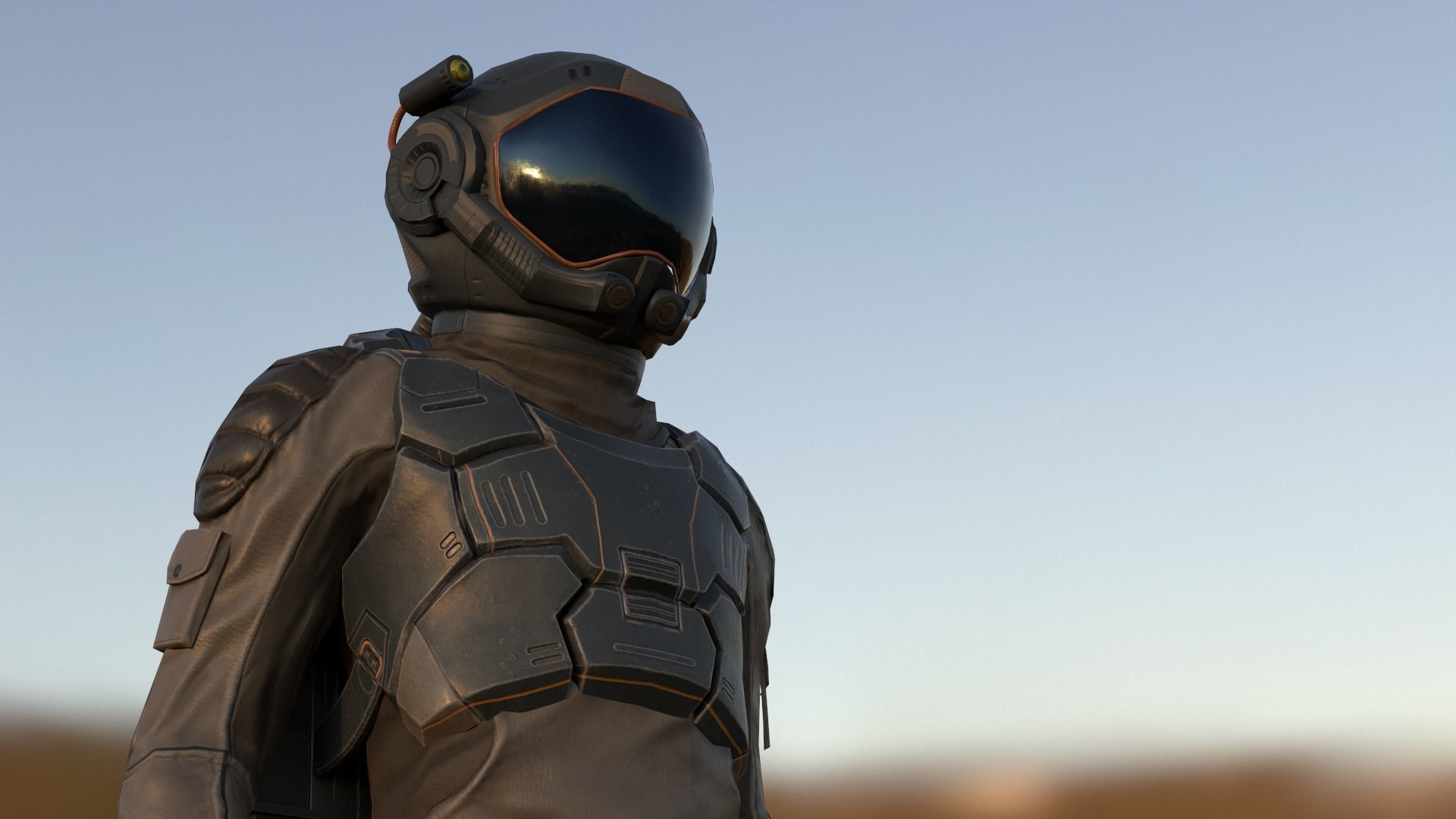 SX01 Male Space Suit LITE VERSION Low-poly 3D model_9