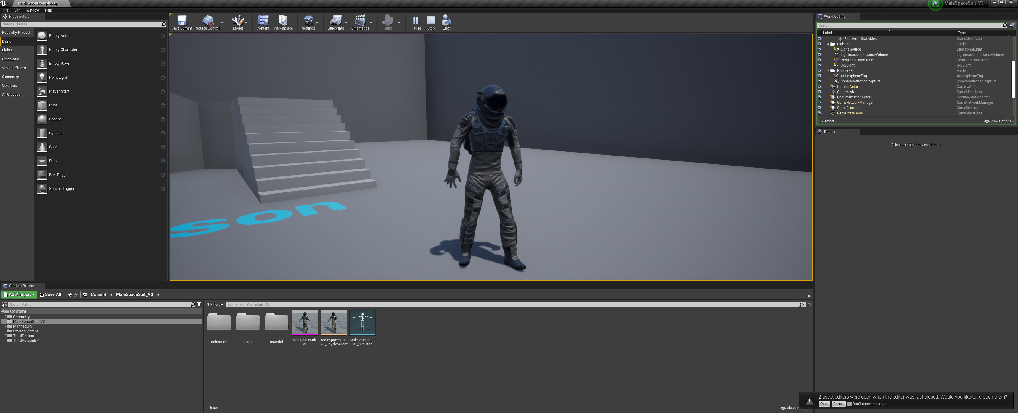 SX01 Male Space Suit LITE VERSION Low-poly 3D model_16