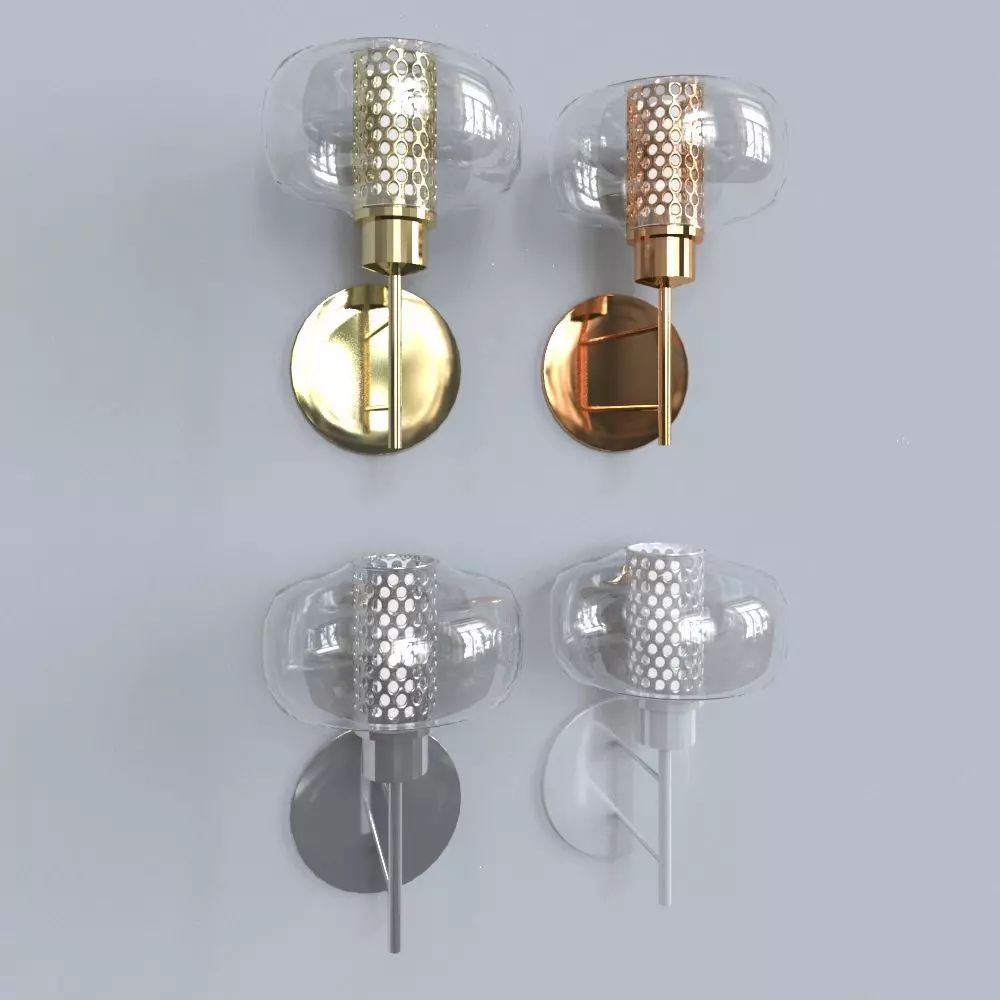 light 2 set of four wall sconces 3D model_0