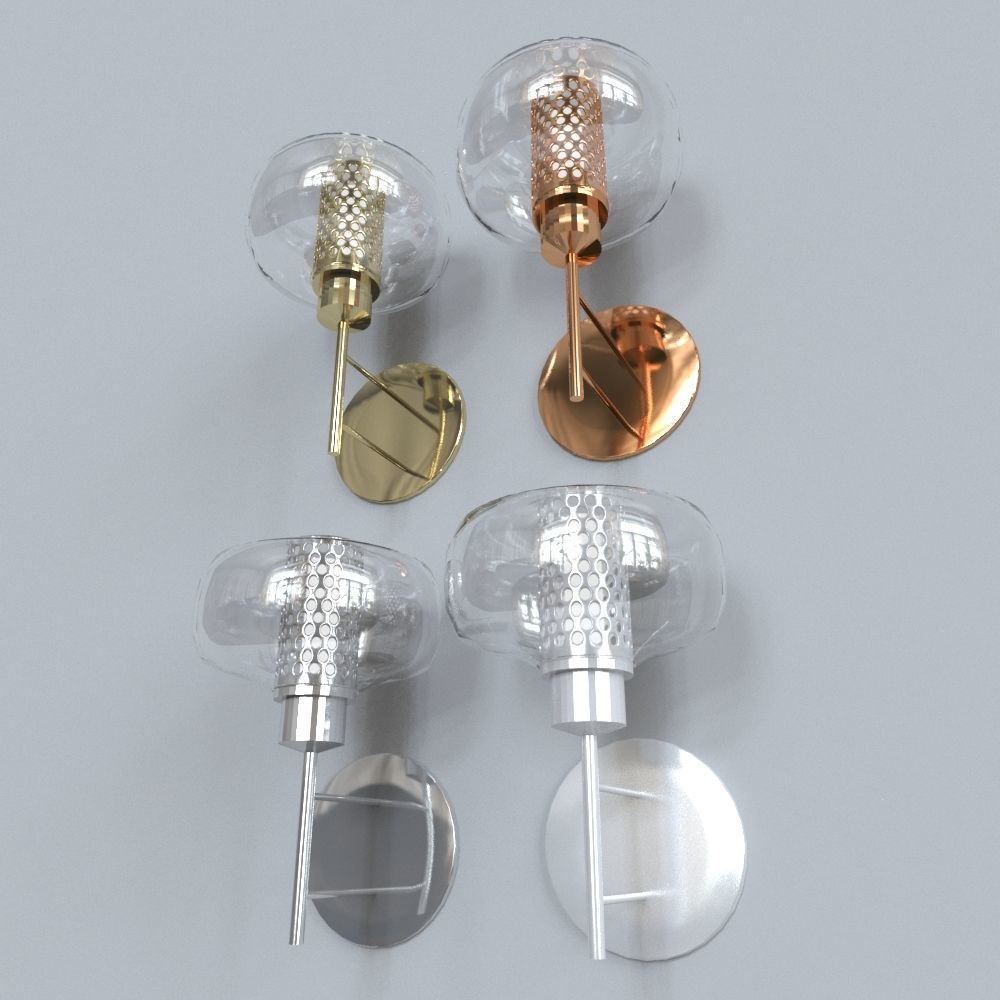 light 2 set of four wall sconces 3D model_1