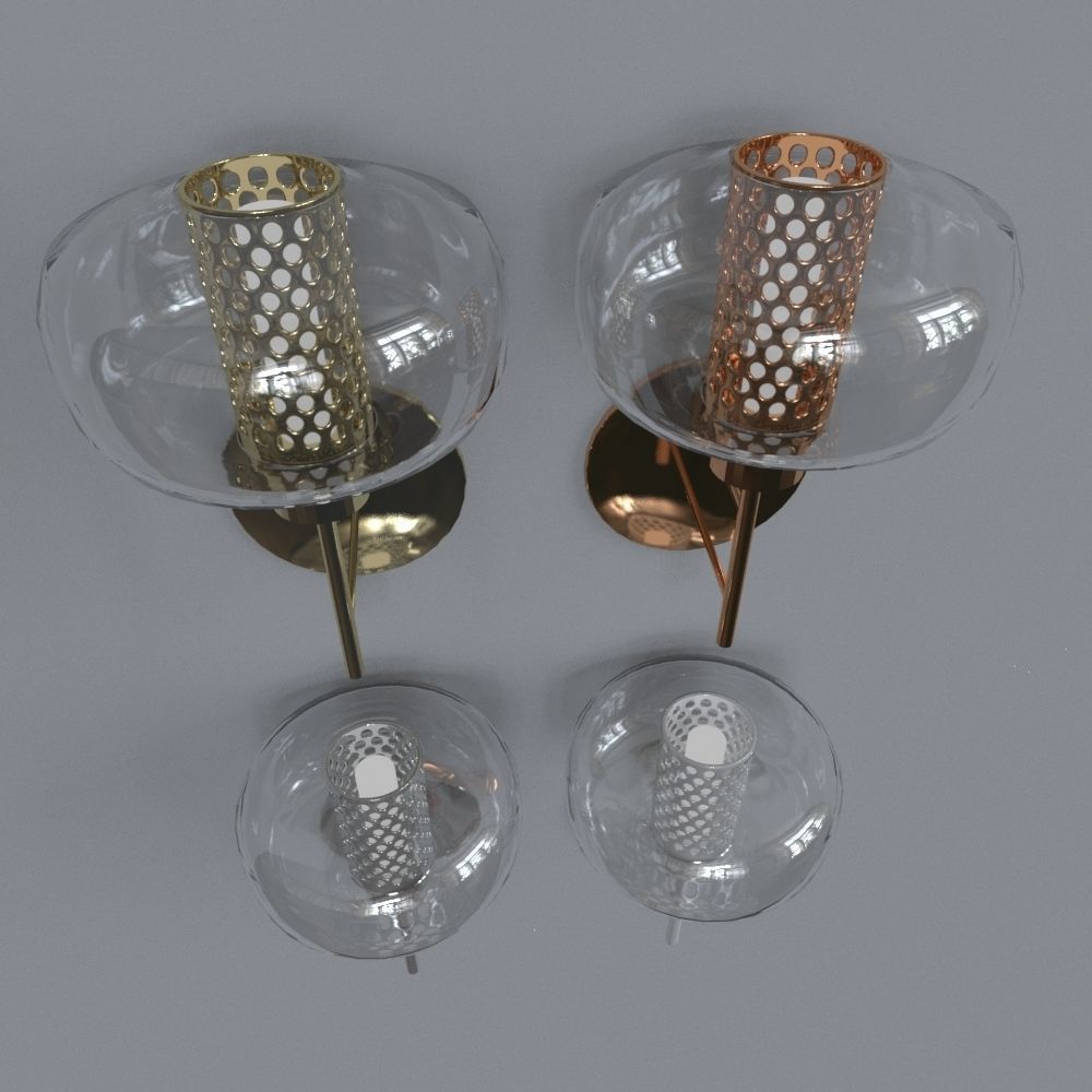 light 2 set of four wall sconces 3D model_3