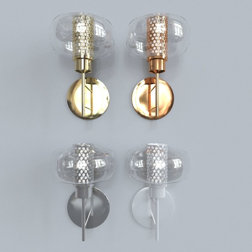 light 2 set of four wall sconces 3D model_2
