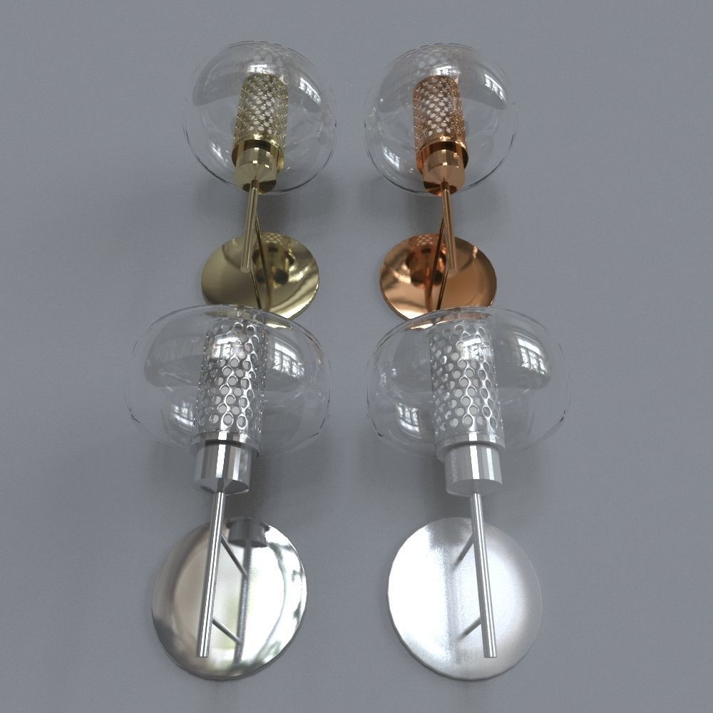 light 2 set of four wall sconces 3D model_4