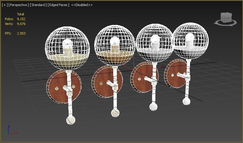 light 5 modern wall sconce with glass globe 3D model_20