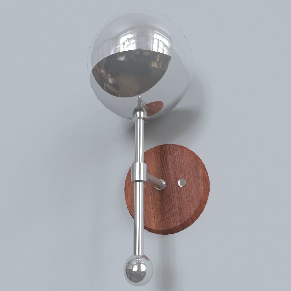 light 5 modern wall sconce with glass globe 3D model_3