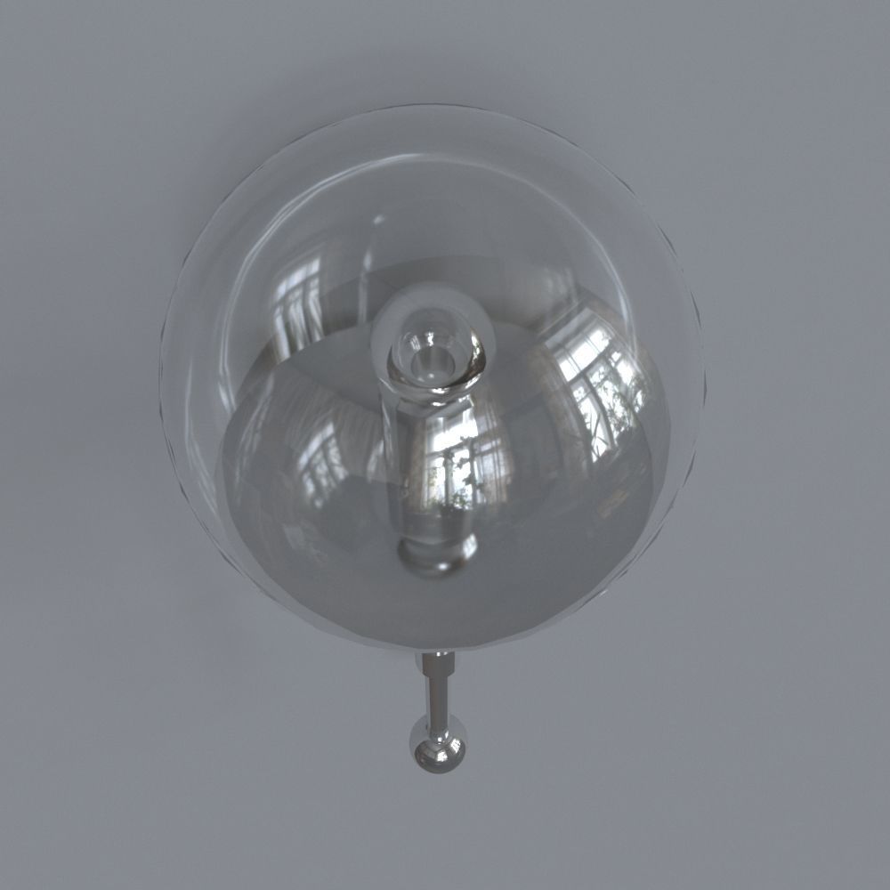 light 5 modern wall sconce with glass globe 3D model_5