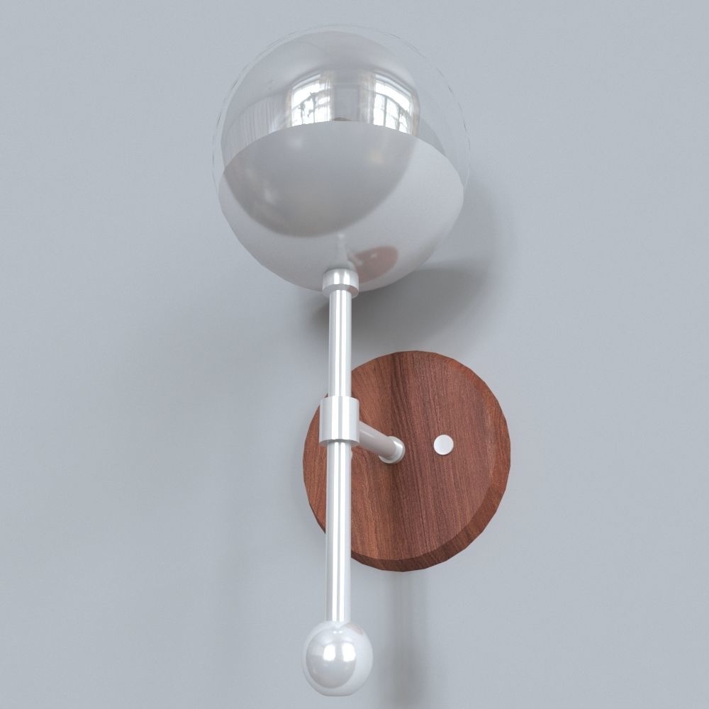 light 5 modern wall sconce with glass globe 3D model_8