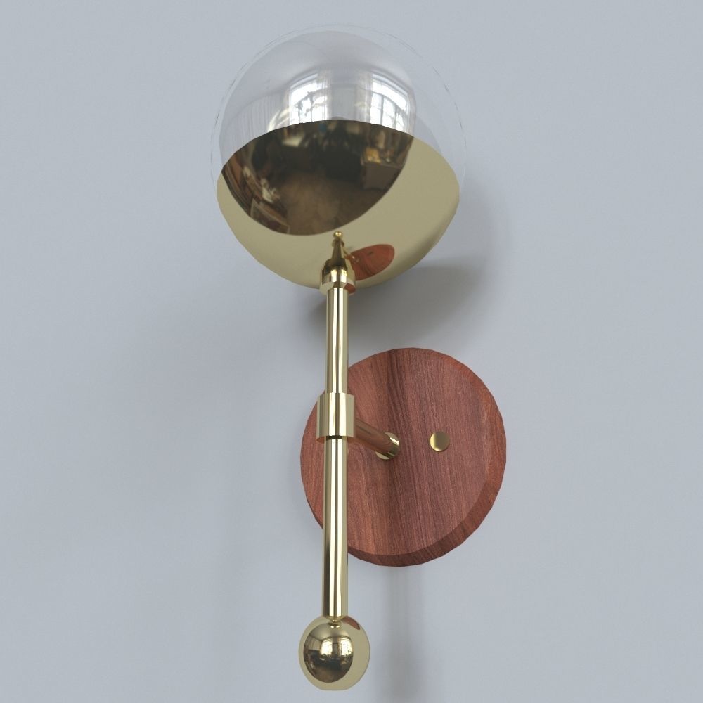 light 5 modern wall sconce with glass globe 3D model_11