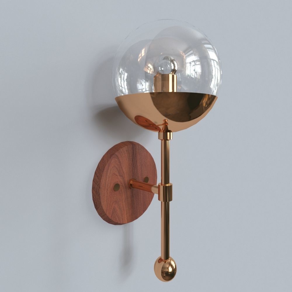 light 5 modern wall sconce with glass globe 3D model_16