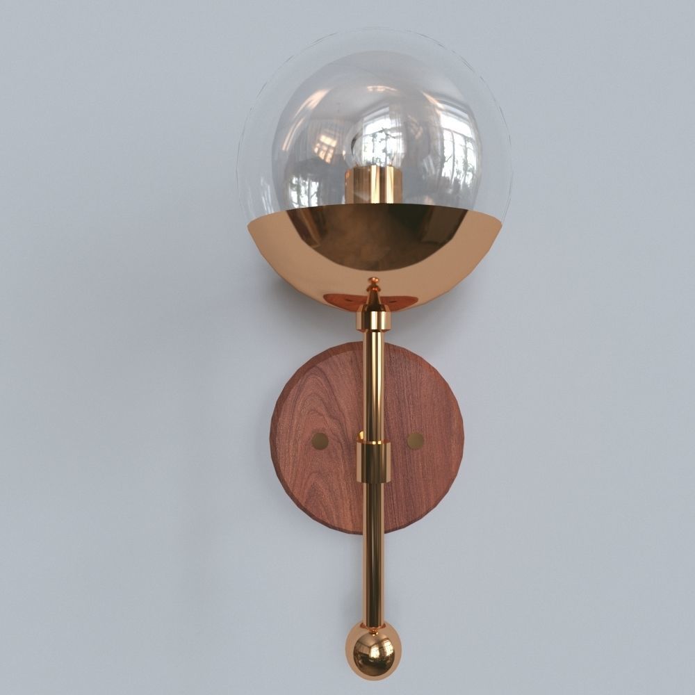 light 5 modern wall sconce with glass globe 3D model_18