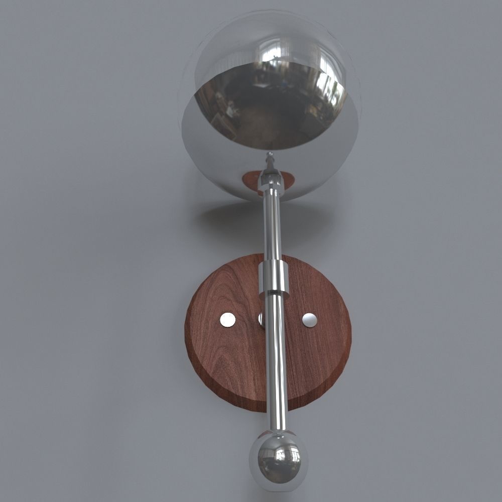light 5 modern wall sconce with glass globe 3D model_6