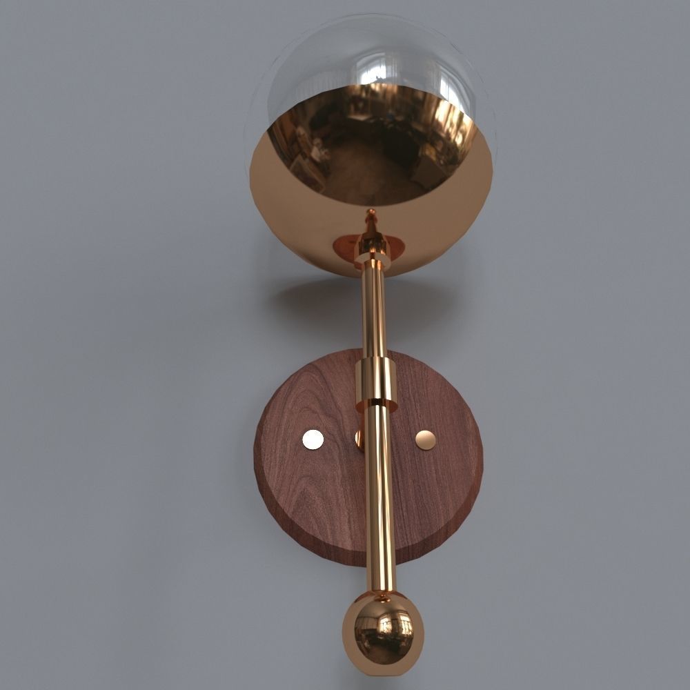 light 5 modern wall sconce with glass globe 3D model_1