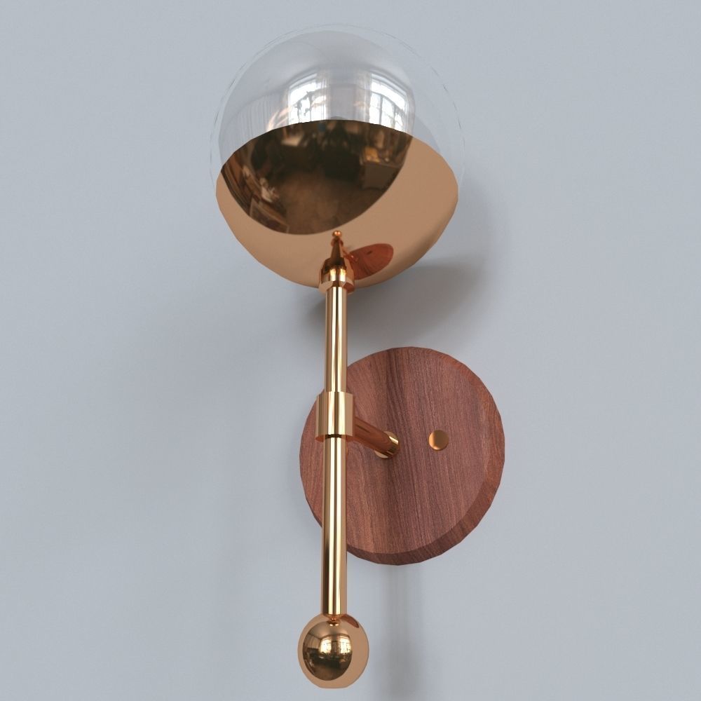 light 5 modern wall sconce with glass globe 3D model_17