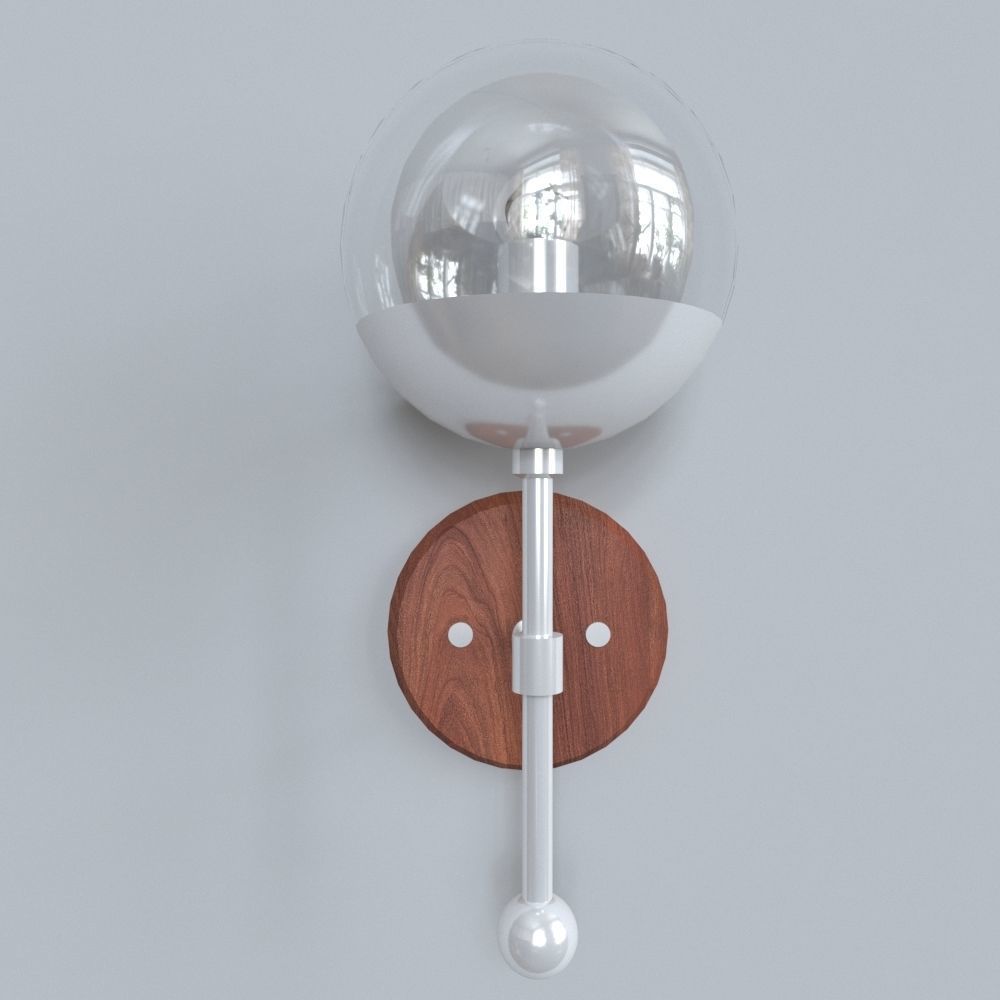 light 5 modern wall sconce with glass globe 3D model_9