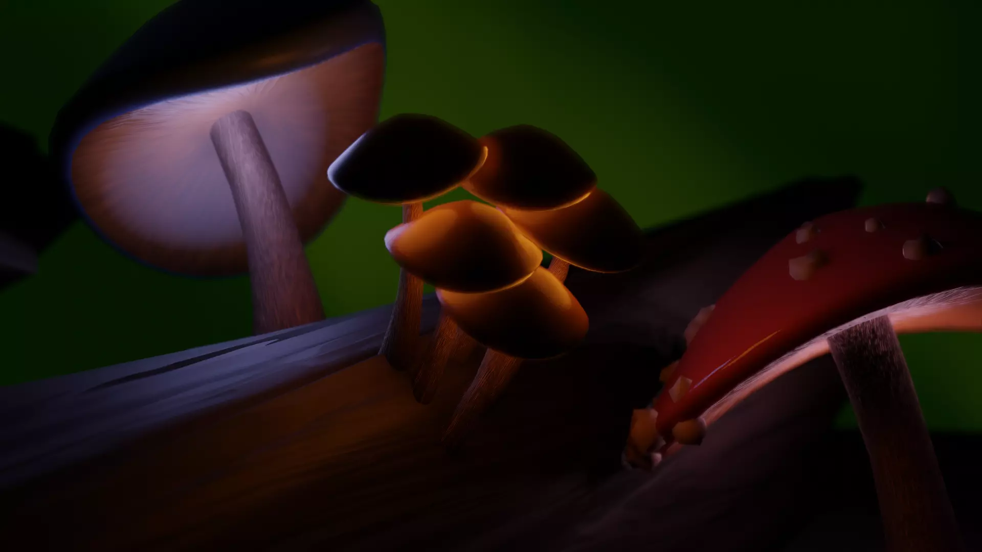Mushrooms mushroom in forest Free low-poly 3D model
