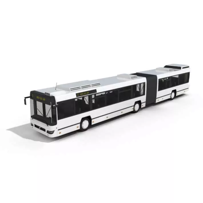 Extended White City Bus 3D model