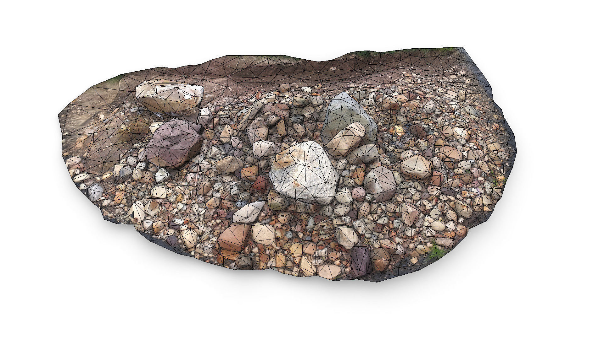 Rock Pile Low-poly 3D model_6