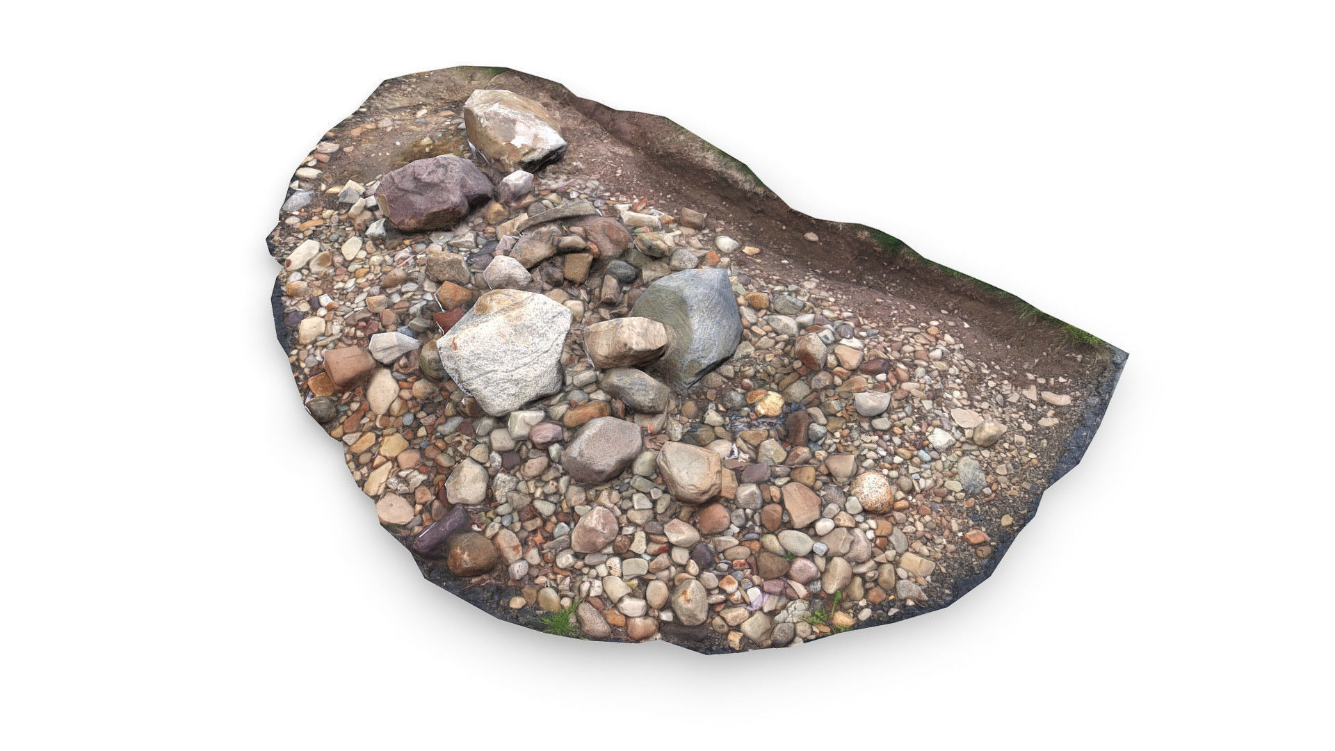 Rock Pile Low-poly 3D model_4