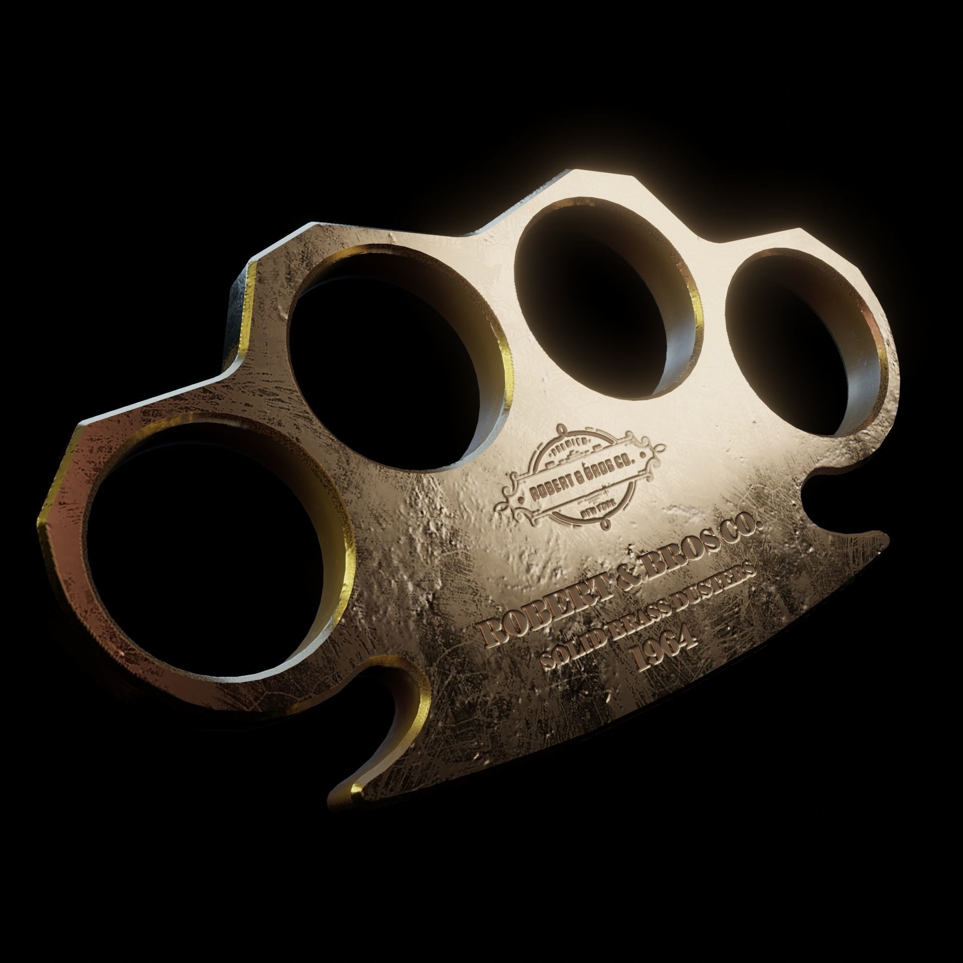 Brass dusters or Brass knuckles            Low-poly 3D model_1