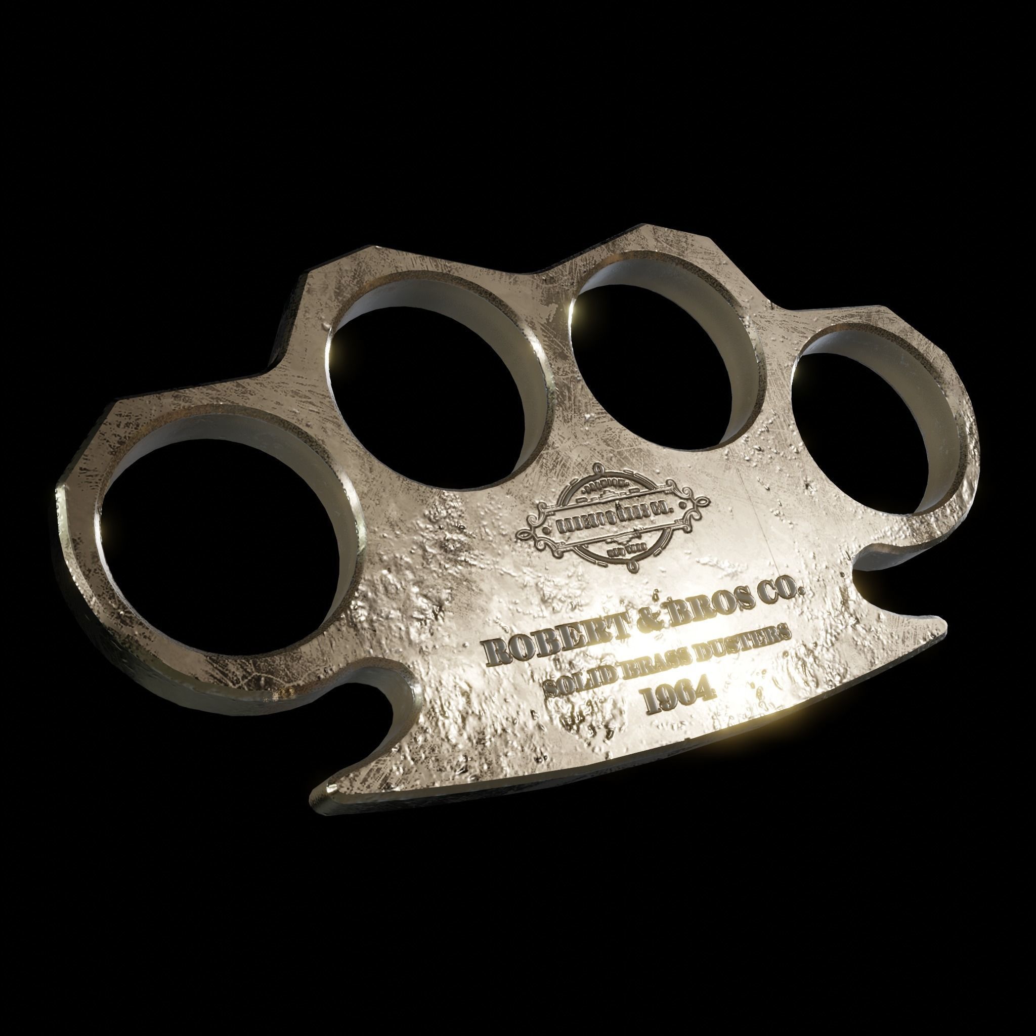 Brass dusters or Brass knuckles            Low-poly 3D model_4