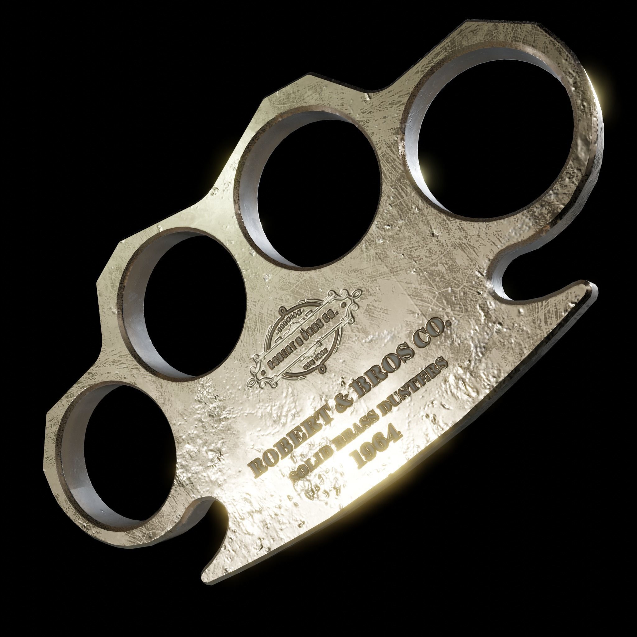 Brass dusters or Brass knuckles            Low-poly 3D model_3