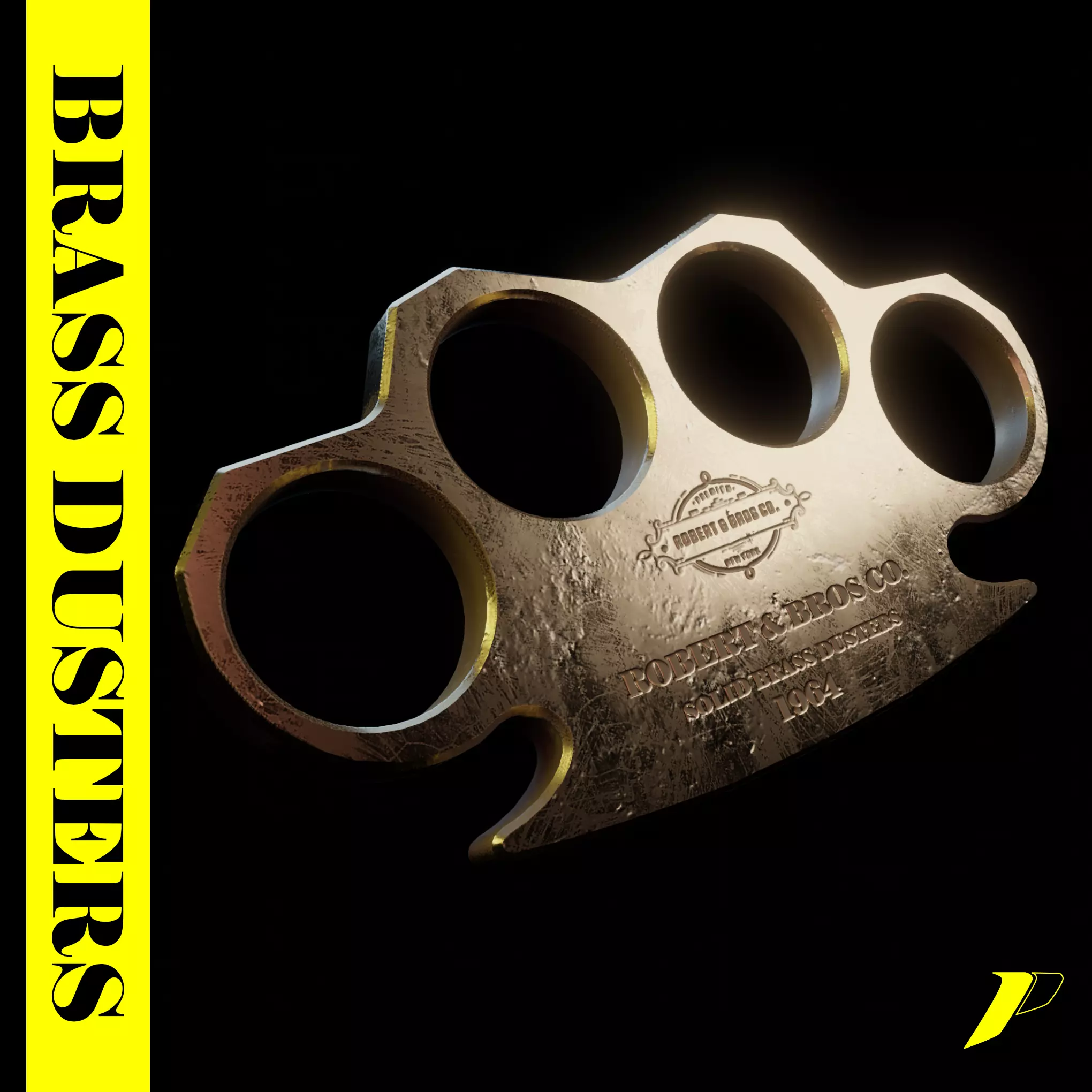 Brass dusters or Brass knuckles            Low-poly 3D model_0