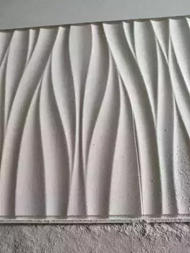 3d wall tile with wavy lines