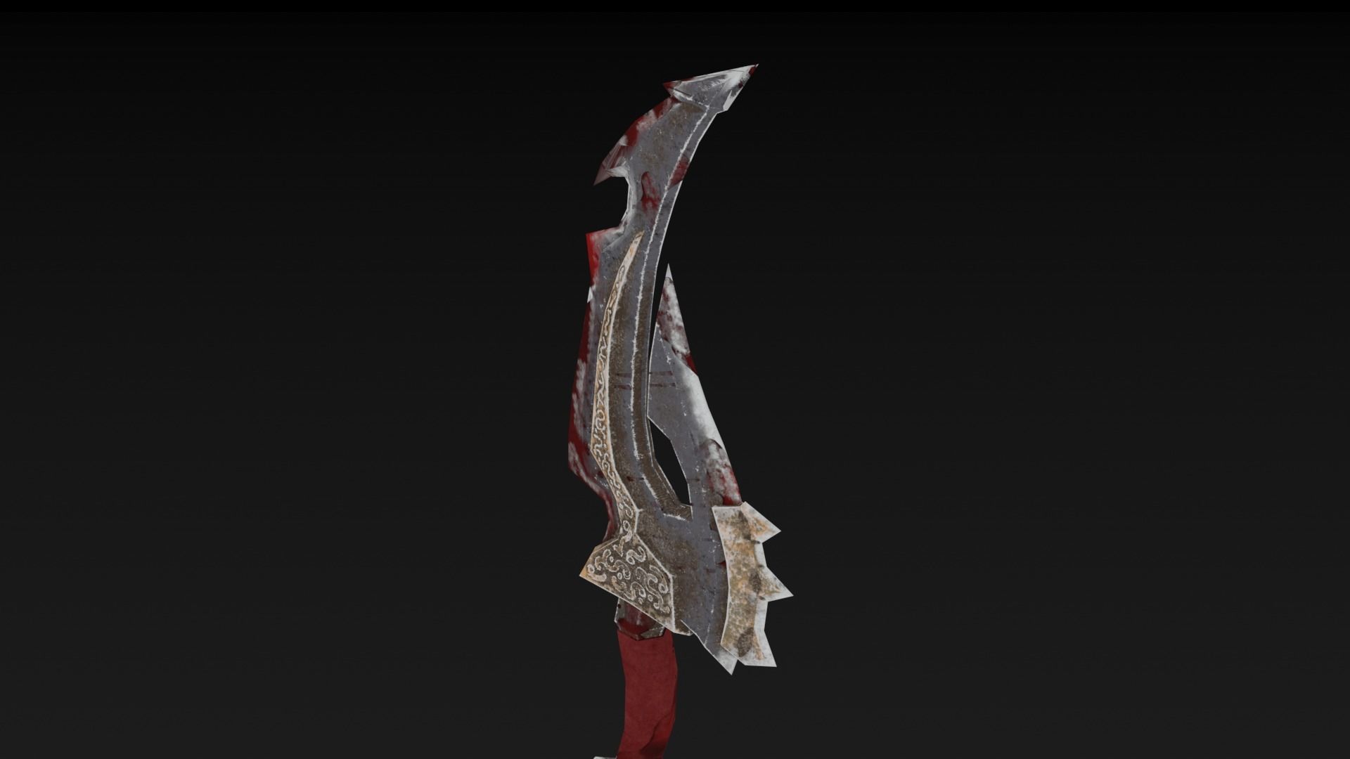 Knife sword Low-poly 3D model_9