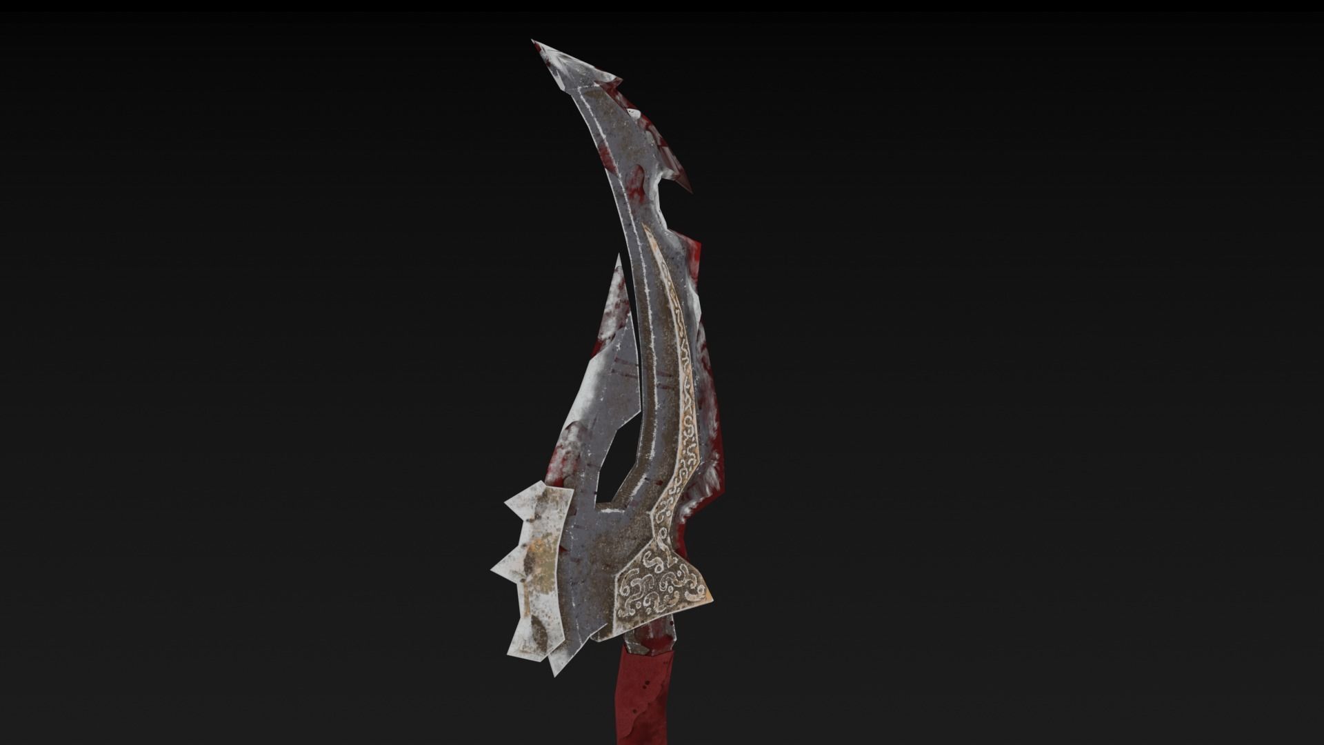 Knife sword Low-poly 3D model_1