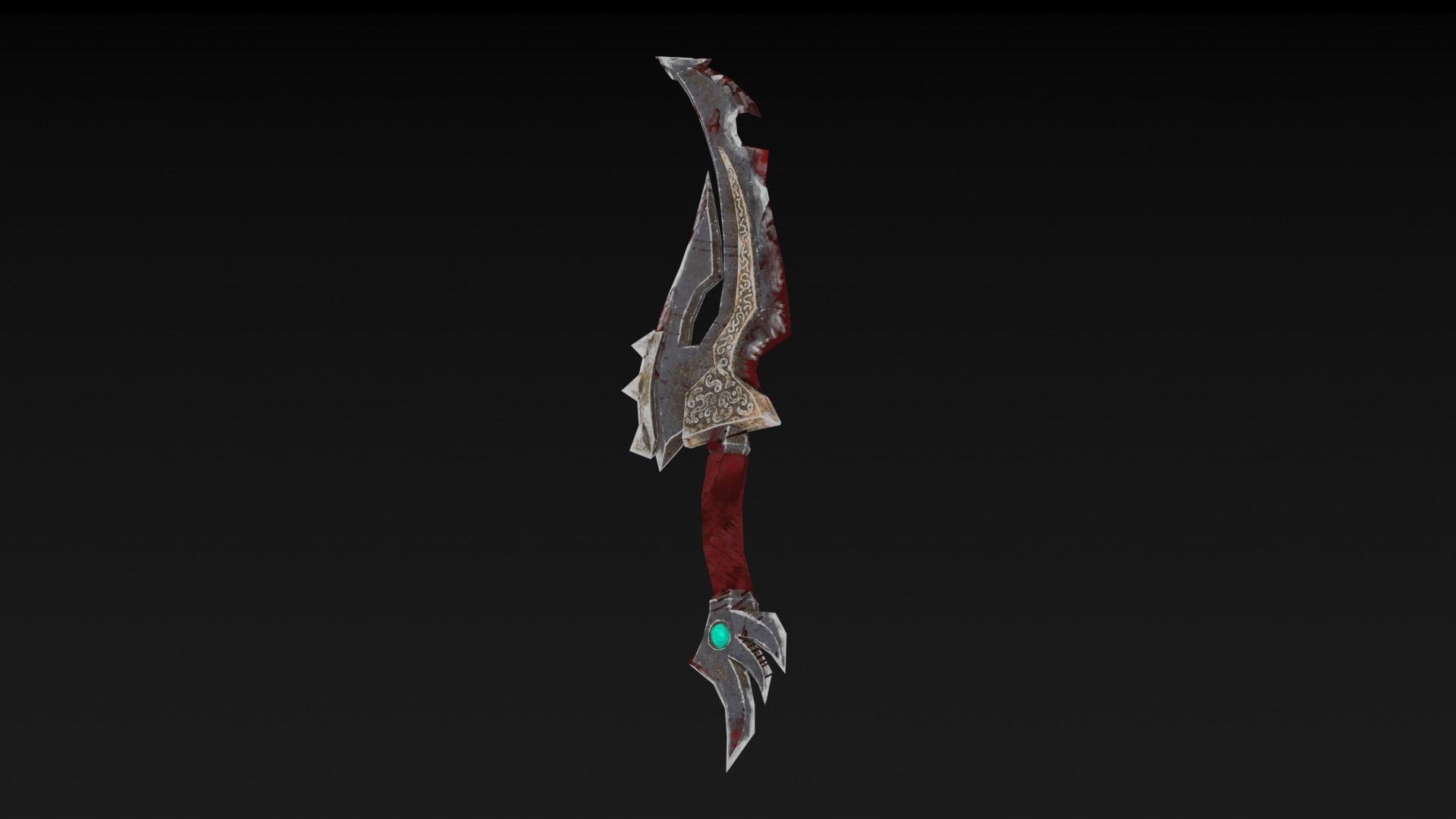 Knife sword Low-poly 3D model_4
