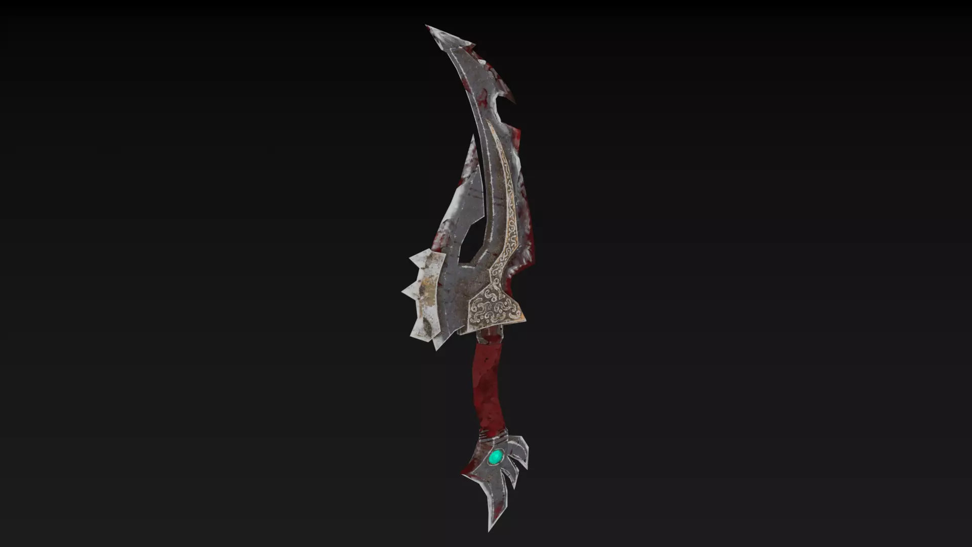 Knife sword Low-poly 3D model_0