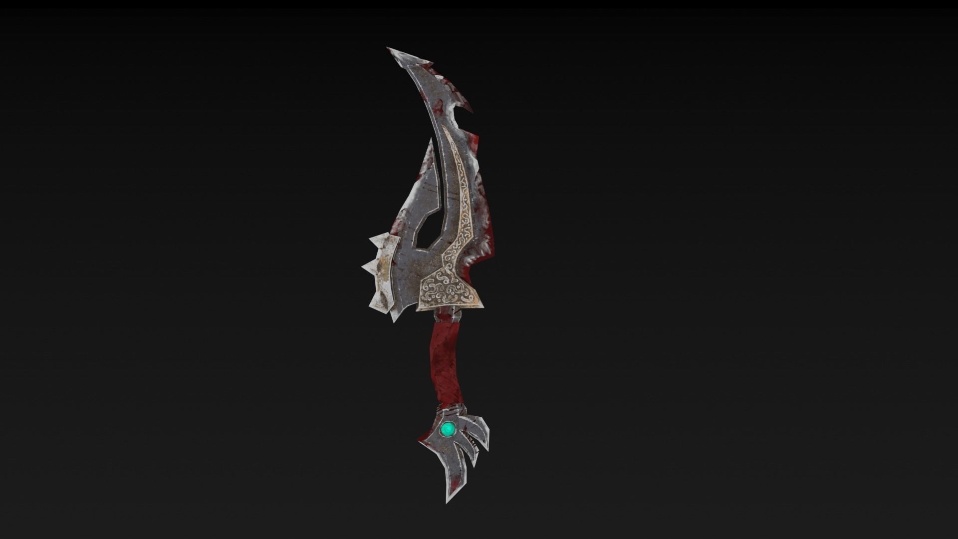 Knife sword Low-poly 3D model_5