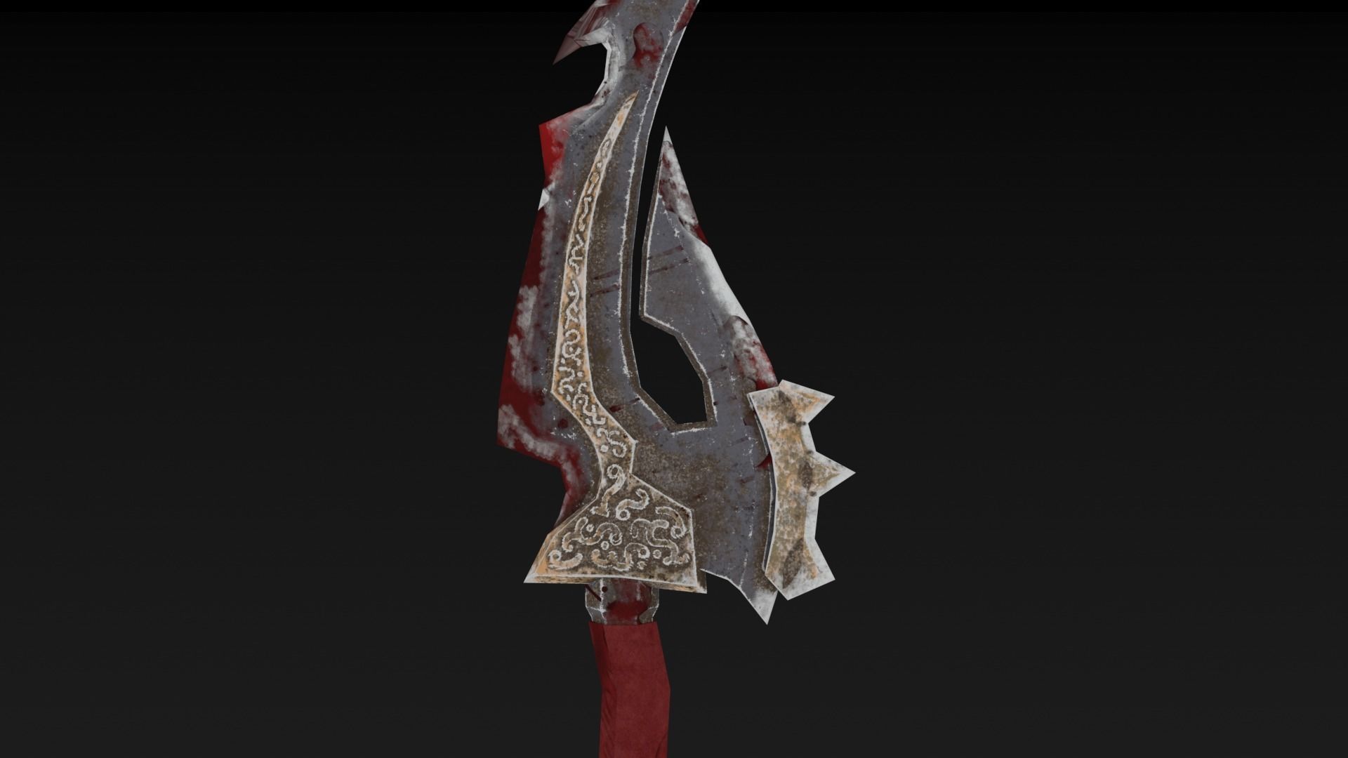 Knife sword Low-poly 3D model_16