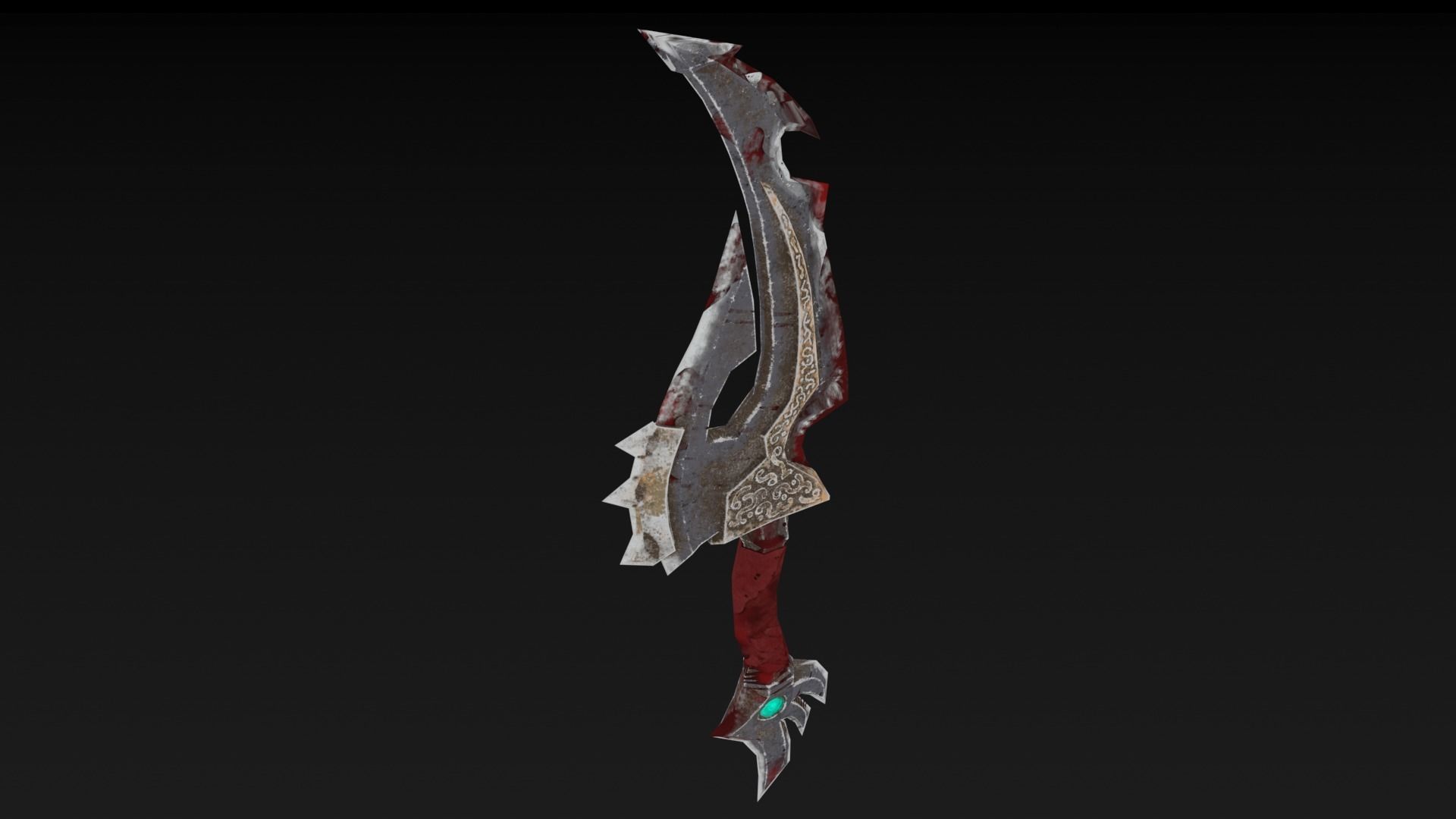 Knife sword Low-poly 3D model_8