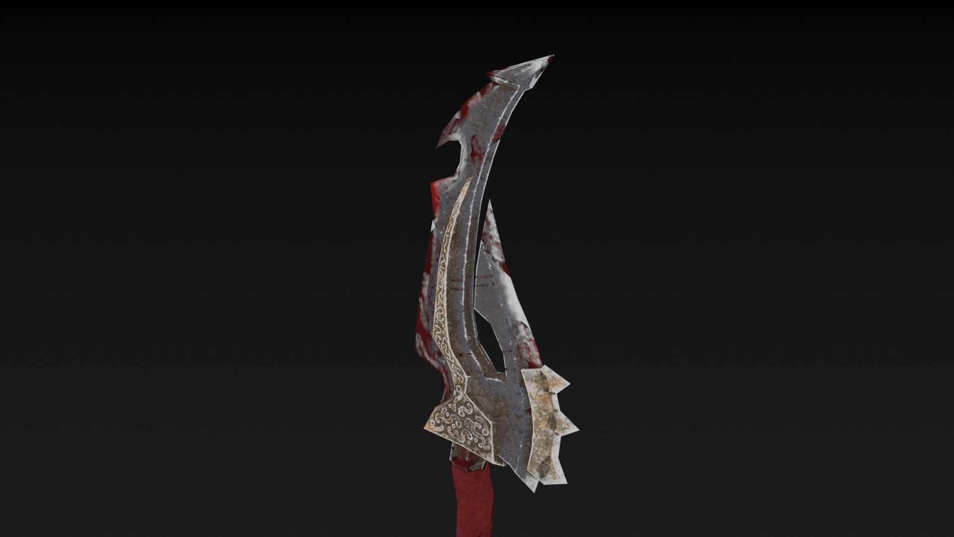 Knife sword Low-poly 3D model_22